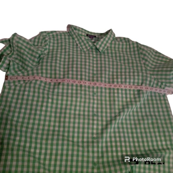 Roaman's gingham blouse sz 32W (5X) - Picture 7 of 11